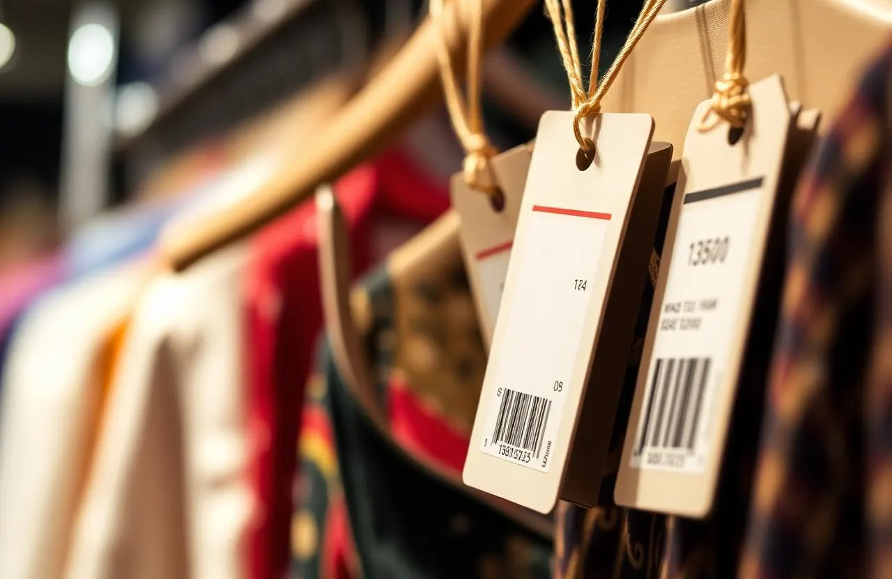 Etiquetas com código de barras nas peças